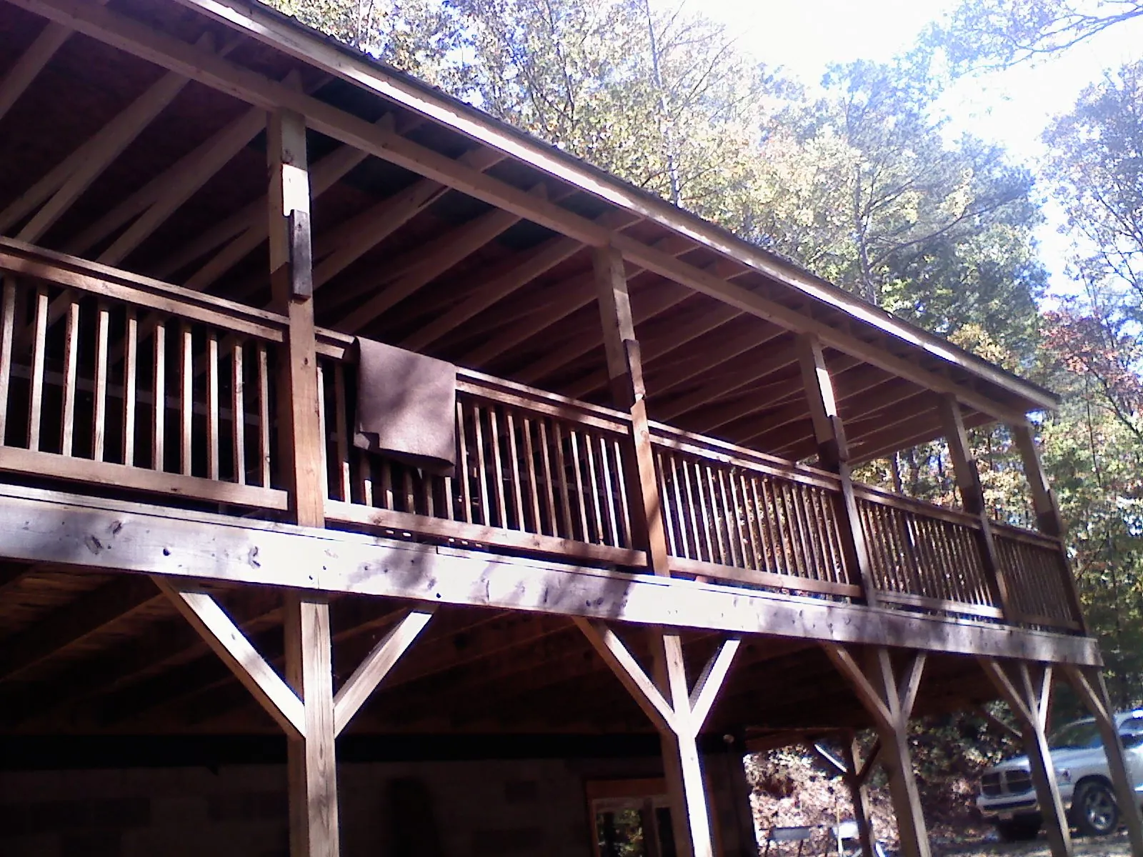 Timber framing under a new elevated porch and deck — Roof Leak Repair in Blanco by Roofing Brothers